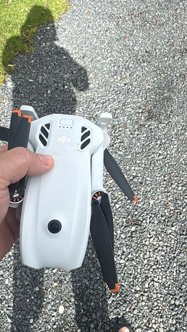 Recovered DJI drone after Hardfell arborist retrieval in Mairangi Bay